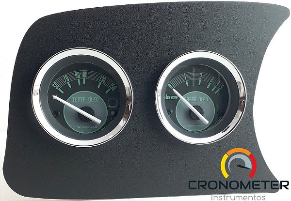 Painel Fusca L.E. Pressão do Óleo 5kgf COM Sensor/Temperatura do Óleo com sensor - Verde | Cronomac
