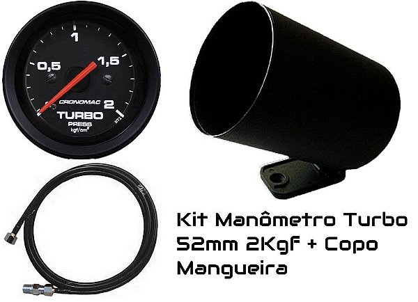 Kit Turbo 2kgf 52mm com mangueira e copo| Cronomac