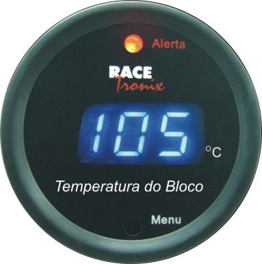 Medidor Temperatura da Água Digital 52mm Display Azul COM Sensor para Bloco TB90
