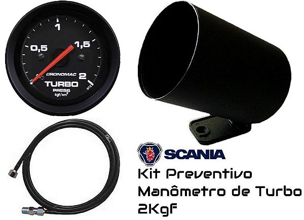 Kit  Preventivo Turbo 2KGF/CM² ø60mm + Mangueira + Copo Plástico - Street/Preto | Cronomac