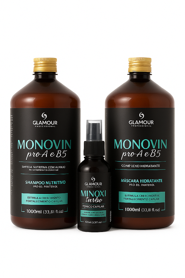 Kit Monovin Crescimento Capilar Antiqueda – Tratamento Completo para Fortalecer