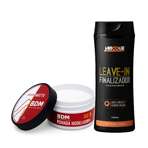 Kit Estilo e Cuidado – Pomada efeito Matte + Leave-in Masculino