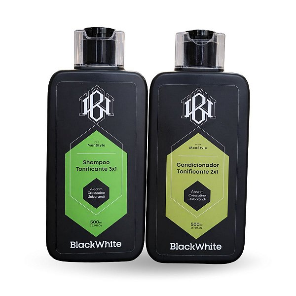 Kit Shampoo + Condicionador Antiqueda Tonificante Black e White 500ml Cada