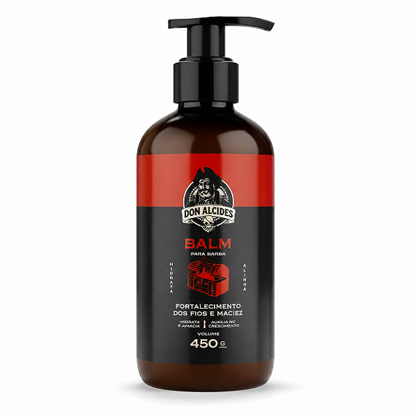 Balm Don Alcides Barba Negra 450g – Hidratação, Maciez e Barba Alinhada