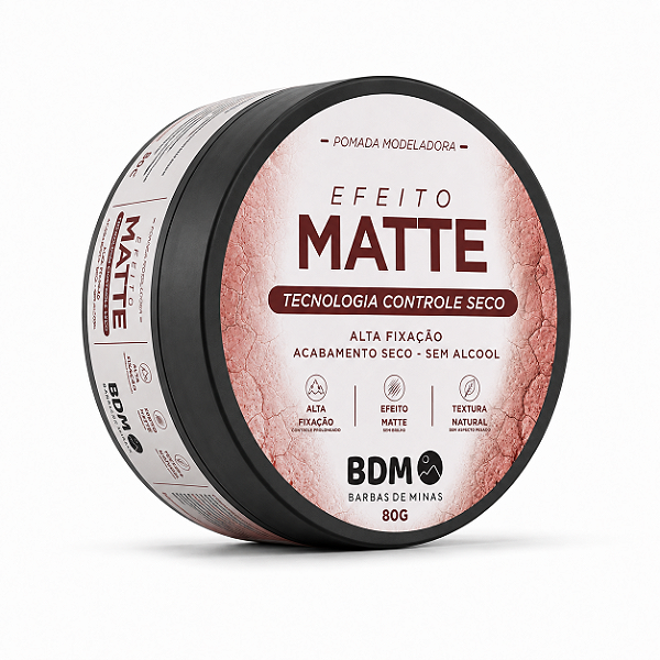 Pomada Matte para Cabelo Masculino 80g – Alta Fixação, Efeito Natural e Sem Brilho