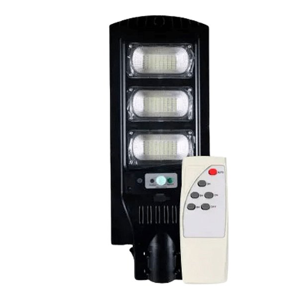 Luminária Pública de Poste Solar Led 200W Sensor com  Controle Remoto