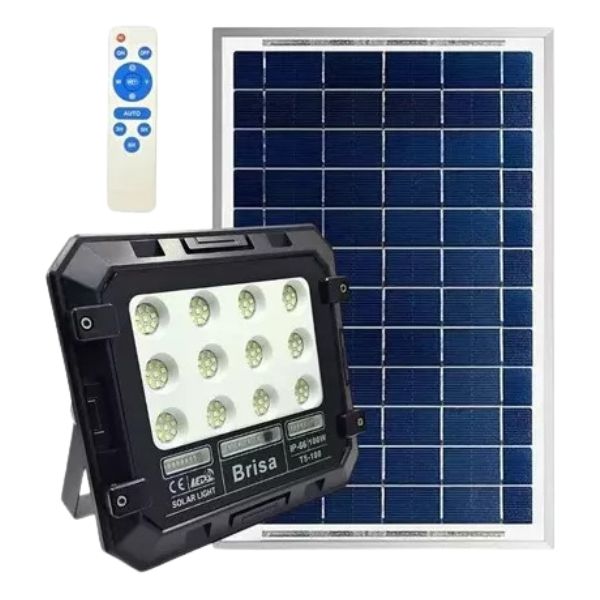 Refletor Luz Led Solar 100w Com Controle Remoto