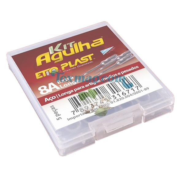 AGULHA 8A - AÇO FINE EXTRA LONGA - KIT 5 AGULHAS - REF34