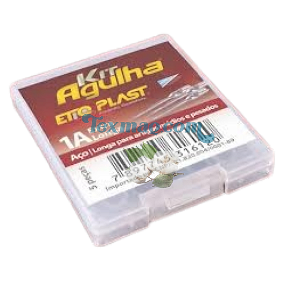 AGULHA 1A - EXTRA LONGA AÇO ETIQ PLAST - KIT 5 PEÇAS - REF22