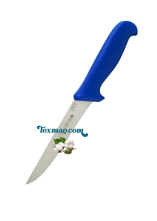 FACA PARA DESOSSA PROFISSIONAL MUNDIAL 5515 6" EM AÇO INOX E CABO EM POLIPROPILENO AZUL - REF 817