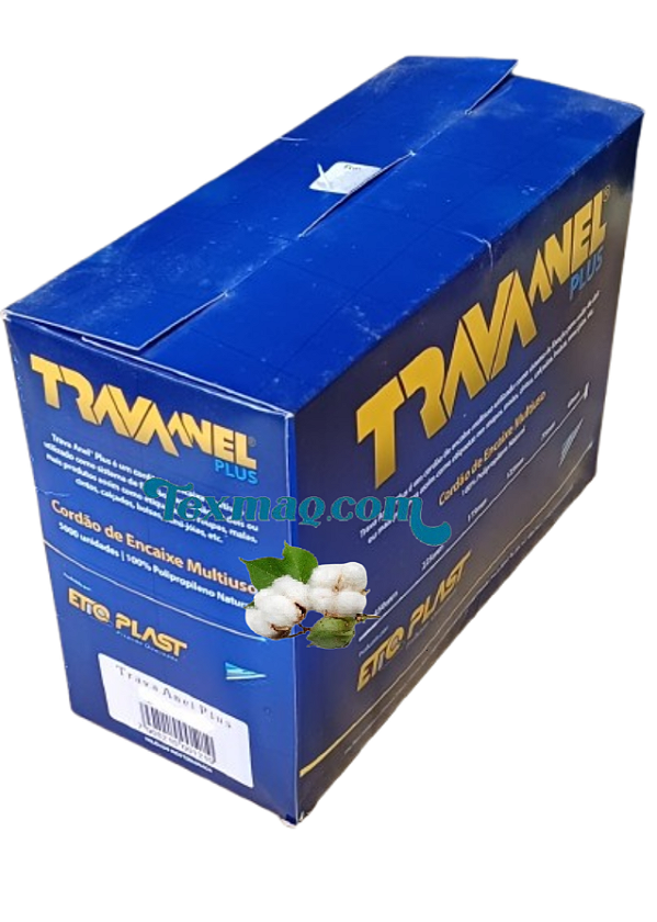 TRAVA ANEL AZUL 75MM - PACOTE 1000 LACRES - ETIQ PLAST - REF 254