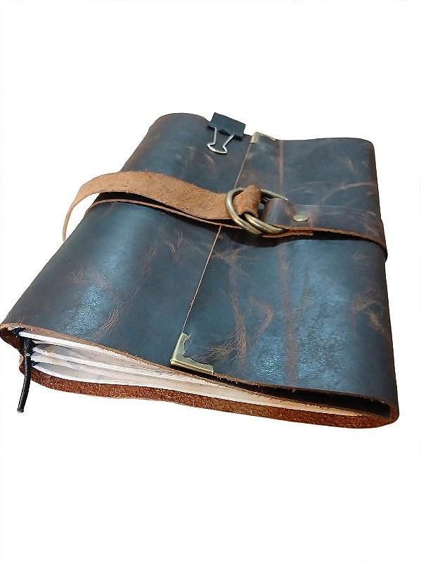 Caderno de Couro com Fivela A5