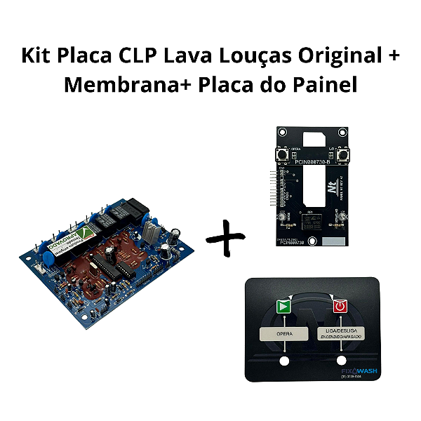 Kit Placa Clp Lava Louças Original + Membrana+ Placa do Painel (Netter)