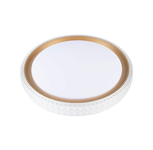 Plafon LED Kenle  redondo - 36W - Dourado Fosco com 3 cores de luz -2665 - Nordecor