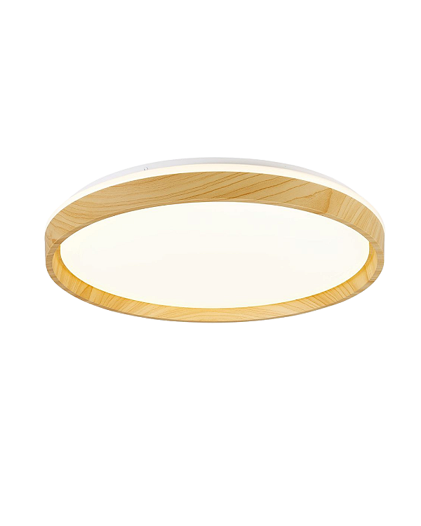 Plafon Smart redondo cor madeira - com luz 3 cores e controle remoto  - LED 40W  - LA1037 - Luclair