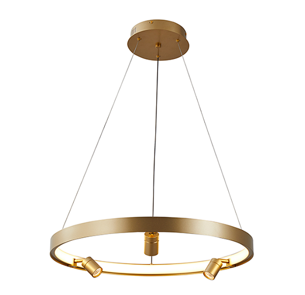 Pendente LED Lilla - 60CM 48W bivolt dourado fosco - 2540 - Nordecor