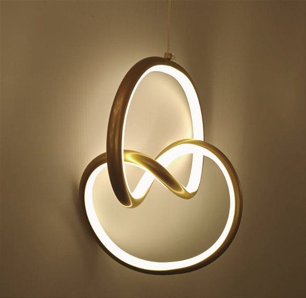 Pendente LED 31W metal dourado 3200K bivolt