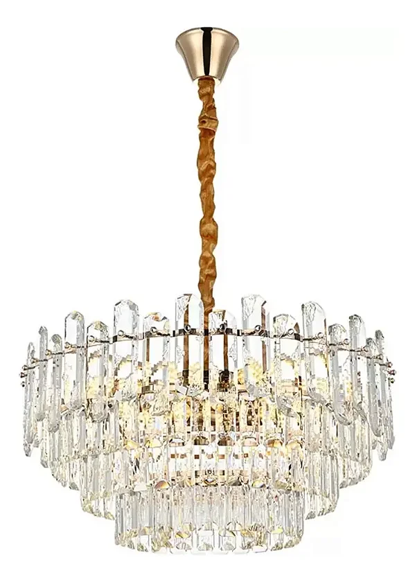 Lustre Cristal Koine Ouro 80cm 15xE14