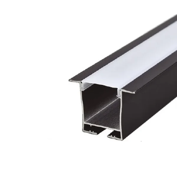 Perfil LED Embutir Preto 36x26,7mm 2 Metros - Astra LED PF-1915 - (NÃO ACOMPANHA FITA LED)