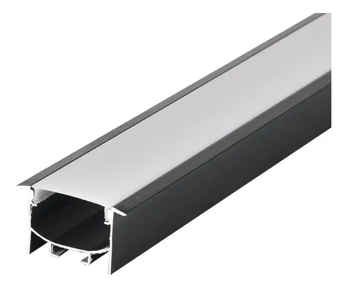 Perfil LED Embutir Preto 30x18mm 3 Metros - (NÃO ACOMPANHA FITA LED)