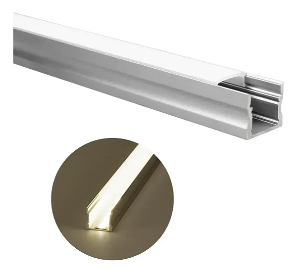 Perfil LED Sobrepor Branco 16,8x13,4mm 2 Metros - (NÃO ACOMPANHA FITA LED)