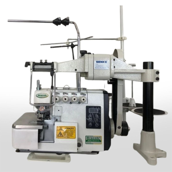 MAQUINA OVERLOQUE DIRECT DRIVE COM ZEROMAX BRACOB BC S3 4 AT LFC - 220 V COM PÉS E MESA MONTADOS