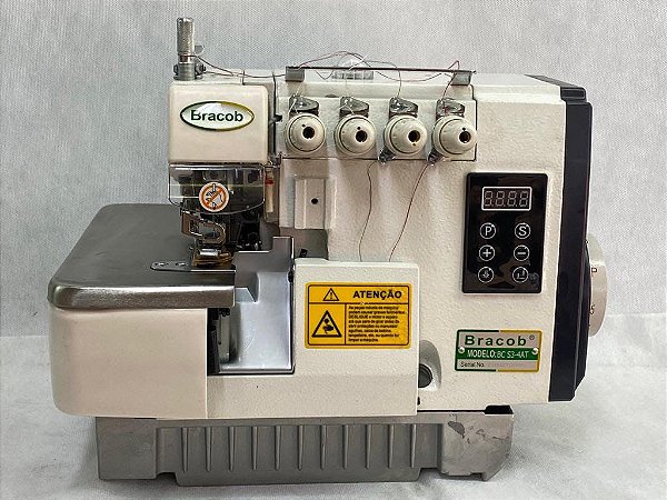 MAQUINA DE COSTURA 2 AGULHAS OVERLOQUE PONTO CADEIA DIRECT DRIVE BRACOB BC-S3-4 AT - 220 V
