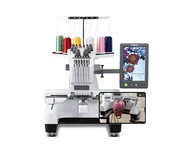 Máquina de Bordado Brother Profissional PR680WC com boné Área 30x20 cm - 6 Agulhas AUTOVOLT 110/220 V