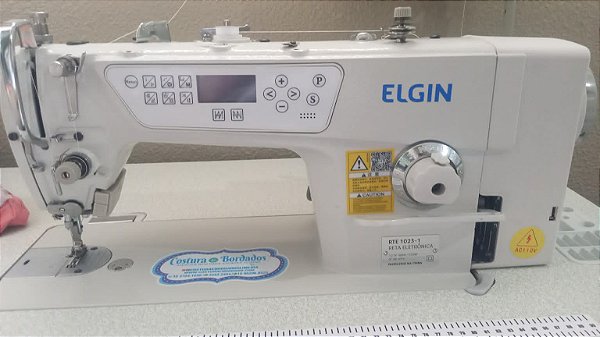 MAQUINA DE COSTURA RETA ELETRONICA COM CORTE DE LINHA ELGIN RTE1023 - 110 V COM KIT DE CALCADORES