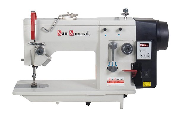 MÁQUINA ZIG ZAG 02 PONTOS SUN SPECIAL SEMI INDUSTRIAL - SS20U53D-PR-QI-110 V COM PÉS E MESA MONTADOS