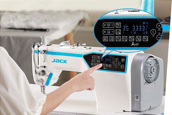 MAQUINA DE COSTURA RETA ELETRONICA JACK JK-A4F-DHL-7 PONTO 7 MM 220v - COM KIT PREMIUM