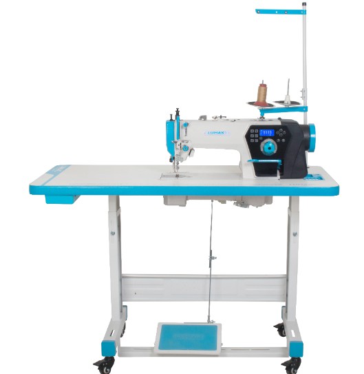 Máquina Reta Eletrônica Transporte Duplo Lumak LU0358-4D-QI - 220 v com Kit de Calcadores e Luminaria de led de brinde