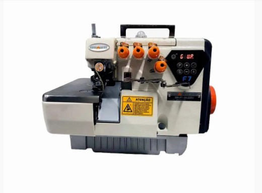 Máquina Interloque com Motor Direct Drive 5 Fios e 2 Agulhas Megamak F7-5X - 220 V COM PÉS E MESA MONTADOS