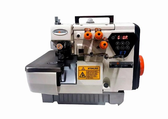 Máquina Overloque com Motor Direct Drive 3 Fios Megamak F7-3X - 110 V COM PÉS E MESA MONTADOS