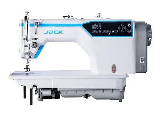 MAQUINA DE COSTURA RETA ELETRONICA JACK A7 - 220 V COM PÉS E MESA MONTADOS