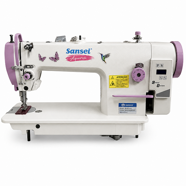 Máquina de Costura Transporte Duplo Direct Drive Sansei Aquarela SA-DS-0303L-D 220V Ponto 12 mm + Kit Premium Especial