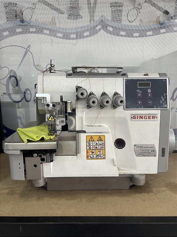 MAQUINA OVERLOQUE DIRECT DRIVE SINGER PONTO CADEIA 314G-241M-24 - 220 V SEMI NOVA COMPLETA COM NF