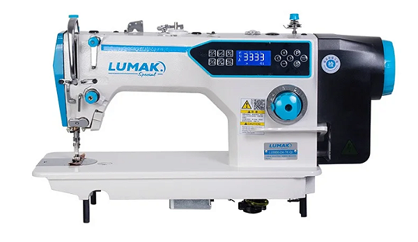 MAQUINA RETA ELETRONICA COM VOZ EM PORTUGUES LUMAK LU9800D4-TK - 220 V COMPLETA COM PÉS E MESA MONTADOS