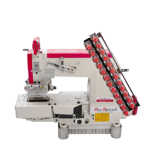 Máquina Elastiqueira Cilíndrica 12 Agulhas direct drive Sun Special SSTC118-12064-DP-H-SU - 220 v COM PÉS E MESA DESMONTADOS