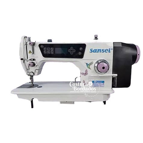 MAQUINA RETA ELETRONICA SANSEI AQUARELA SA-DS-6610D - 220V COMPLETA COM PÉS E MESA MONTADOS