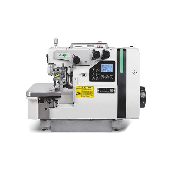 MAQUINA OVERLOQUE ELETRONICA ZOJE 1 AGULHA 3 FIOS COM MOTOR DE PASSO ZOJE B9510-17-MD2 - 220 V COMPLETA COM PÉS E MESA MONTADOS