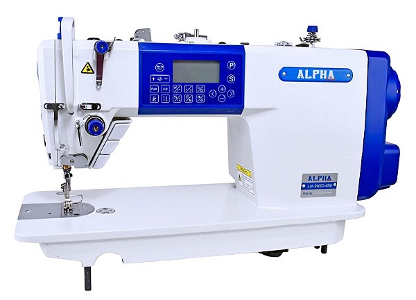 Maquina Reta Eletrônica Motor Direct Drive Alpha LH-9900D - 4SM - 220 V Completa com Pés e Mesa Montados