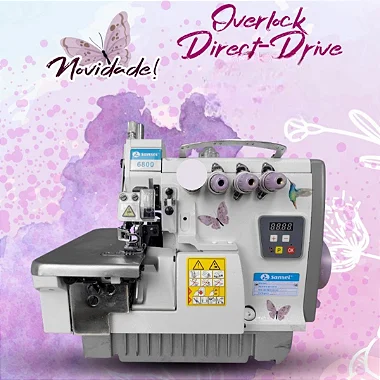 MAQUINA OVERLOQUE 1 AGULHA SANSEI LINHA AQUARELA SA-DS-6800DE-3-DD - 110 V COM PÉS E MESA MONTADOS