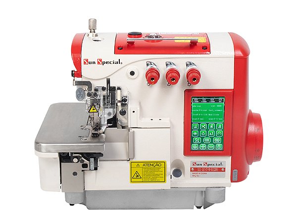 Máquina Costura Industrial Overloque Eletrônica Elétrica Sun Special  SS21-4ET-UT-PR-SU - 220V + Kit Premium Especial