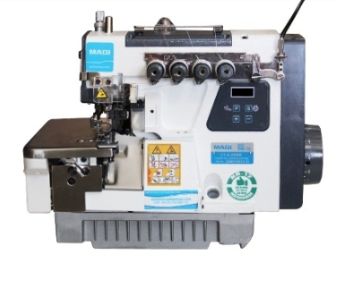 MAQUINA OVERLOQUE 2 AGULHAS PONTO CADEIA COM EMBUTIDOR DE CORRENTINHA MAQI C1-4-24 BK - 220 V COM PÉS E MESA MONTADOS