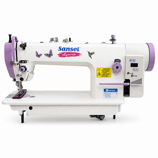MAQUINA TRANSPORTE DUPLO DIRECT DRIVE SANSEI AQUARELA 0303D - PONTO 12 MM - 110 V COMPLETA COM PÉS E MESA DESMONTADOS