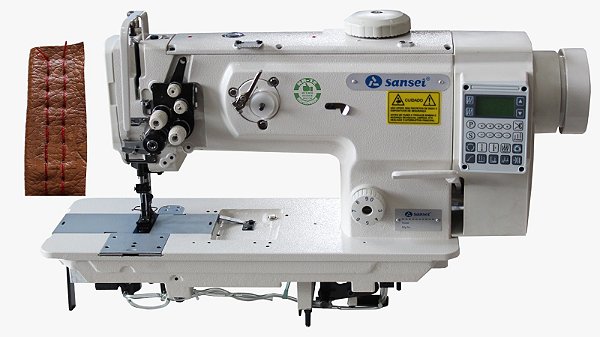 MAQUINA TRANSPORTE TRIPLO 2 AGULHAS MOTOR DIRECT DRIVE SANSEI SA-D1560-2 - 220 V PÉS E MESA COM ENVIO DESMONTADOS