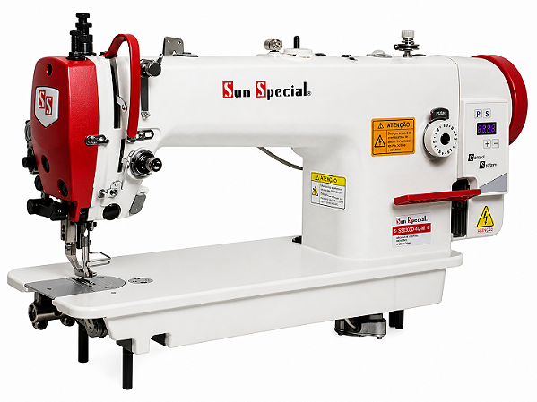 Máquina de Costura Industrial Transporte Duplo Direct Drive Sun Special SS03-033D-H-FT 220V + Kit Premium Especial