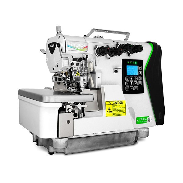 Maquina Interloque Eletrônica Média com Motor de Passo e Direct Drive Dollor P10E-5-02 - 220 V COM PÉS E MESA MONTADOS