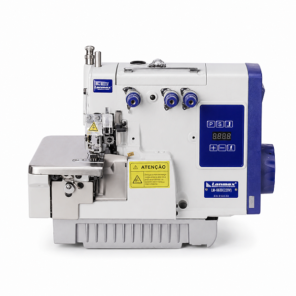 Máquina Overloque Industrial Lanmax LM-663D Motor Direct Drive 110V com Pés e Mesa Montados
